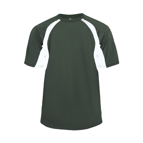 Badger Sport Hook Tee, Sizes 2XL-4XL (414400-027608), Color 'Forest/White'